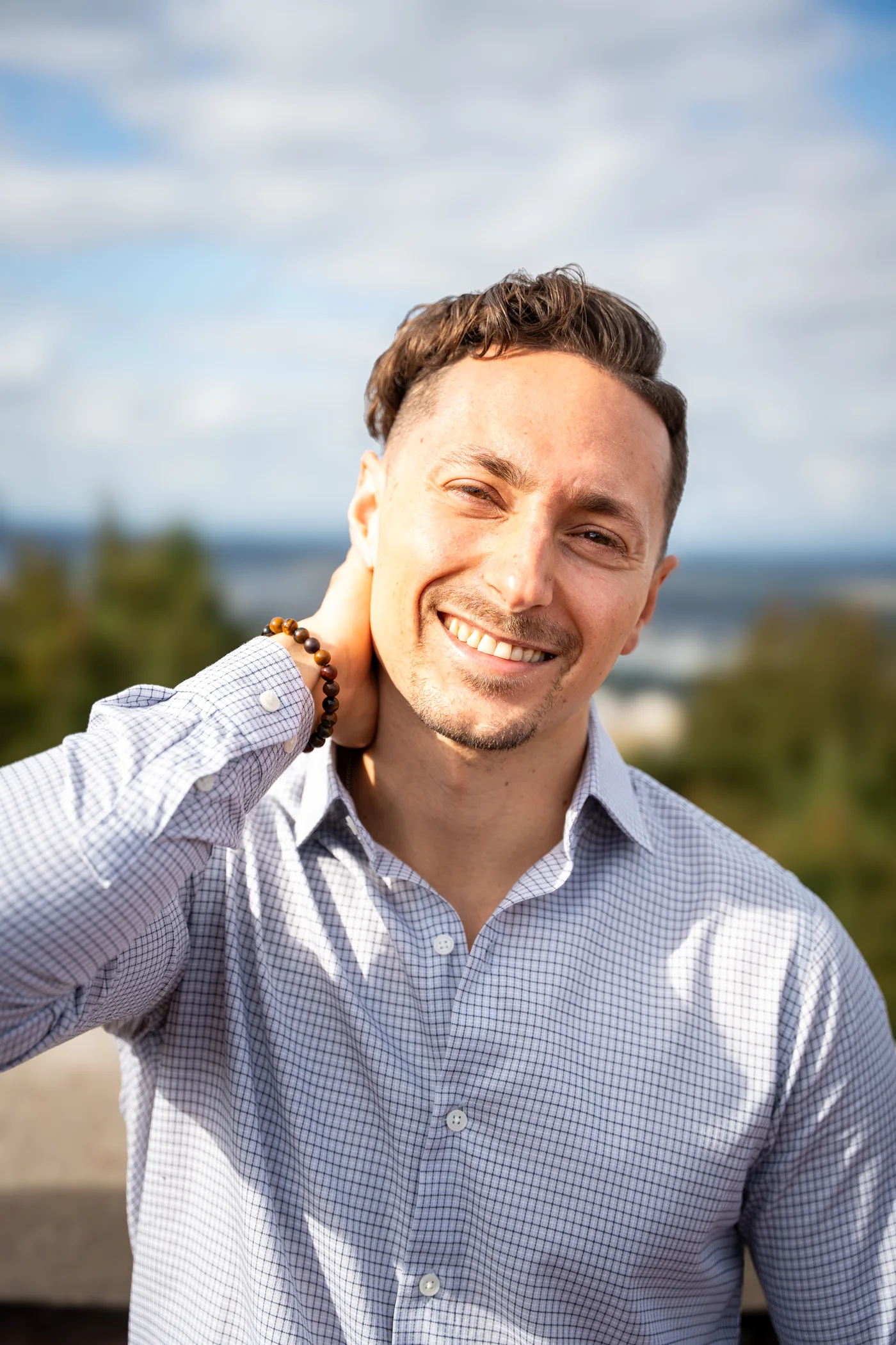 Zach Cohen on a mountain trail